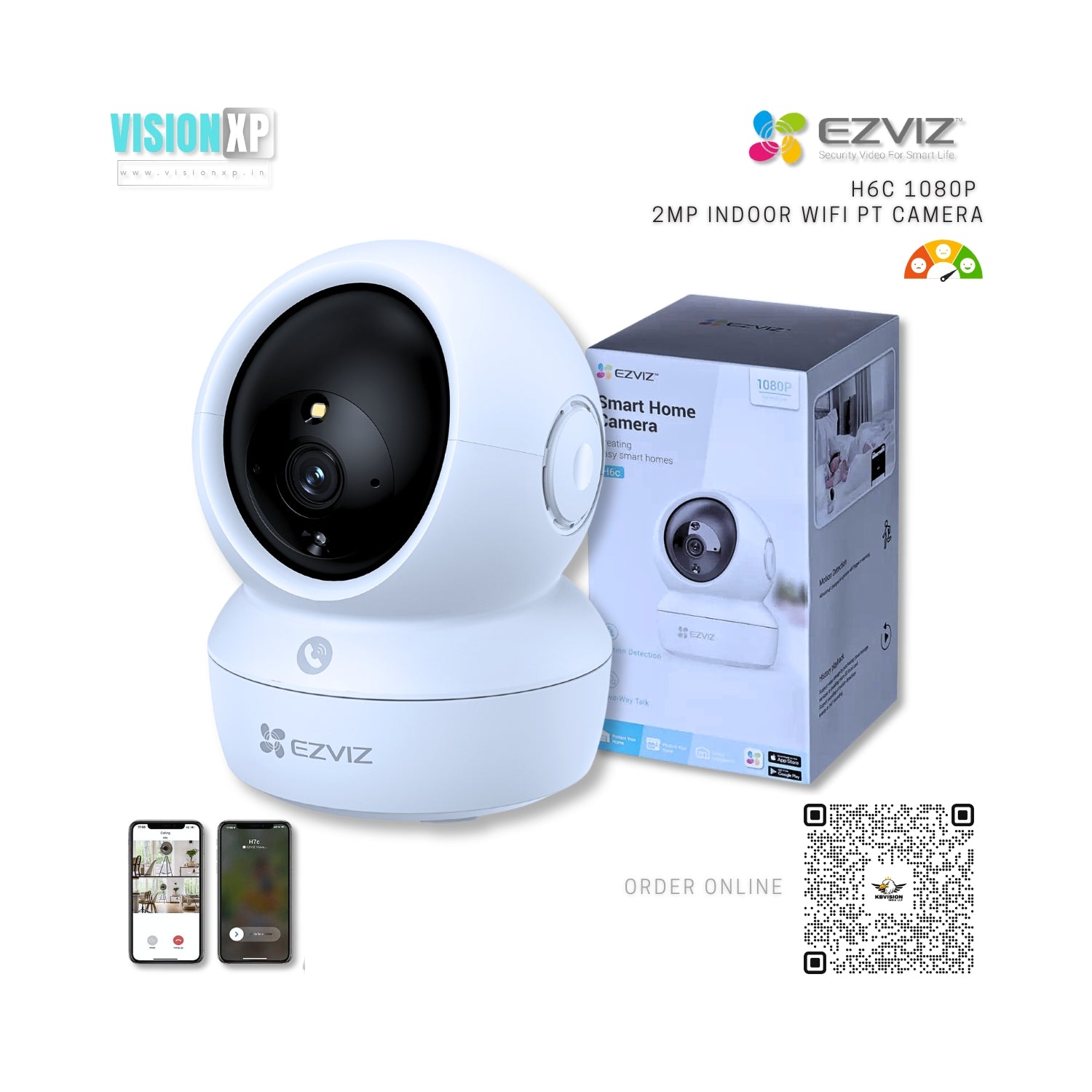 Ezviz H6c Pro 1080p Pan & Tilt 2mp WiFi Smart Home Camera Ezviz H6c Pro 1080p Pan & Tilt 2mp WiFi Smart Home Camera
